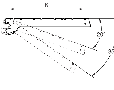 Bracket angles of mounting