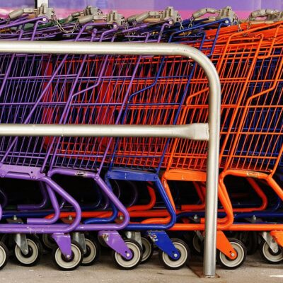 Coloured shopping carts