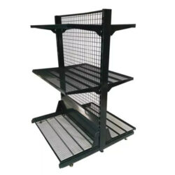 Gondola shelving with mesh backs