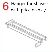 Hanger for shovels with price display