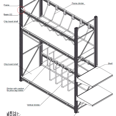 Integration shelving in the HR system with accessories