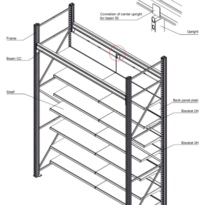 Integration shelving in the HR system with wall shelves