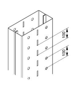 Perforation of the cantilever rack profile