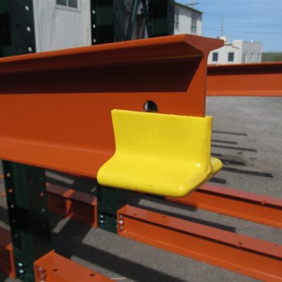Protective rubber bumpers for crossbeams for cantilever racks