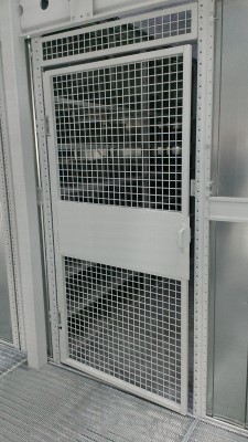 Security door to the storage mezzanine