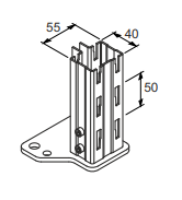 Base leg for MR shelf racks