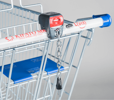 Technibilt Coated Wire Shopping Cart With Red Accents - 38 1/2L x 25 1/8W  x 39 7/8H