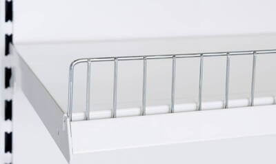 Mesh limiters for shopping shelves