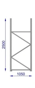 profil nogi regalu magazynowego KI G1050 H2500 121x300 2